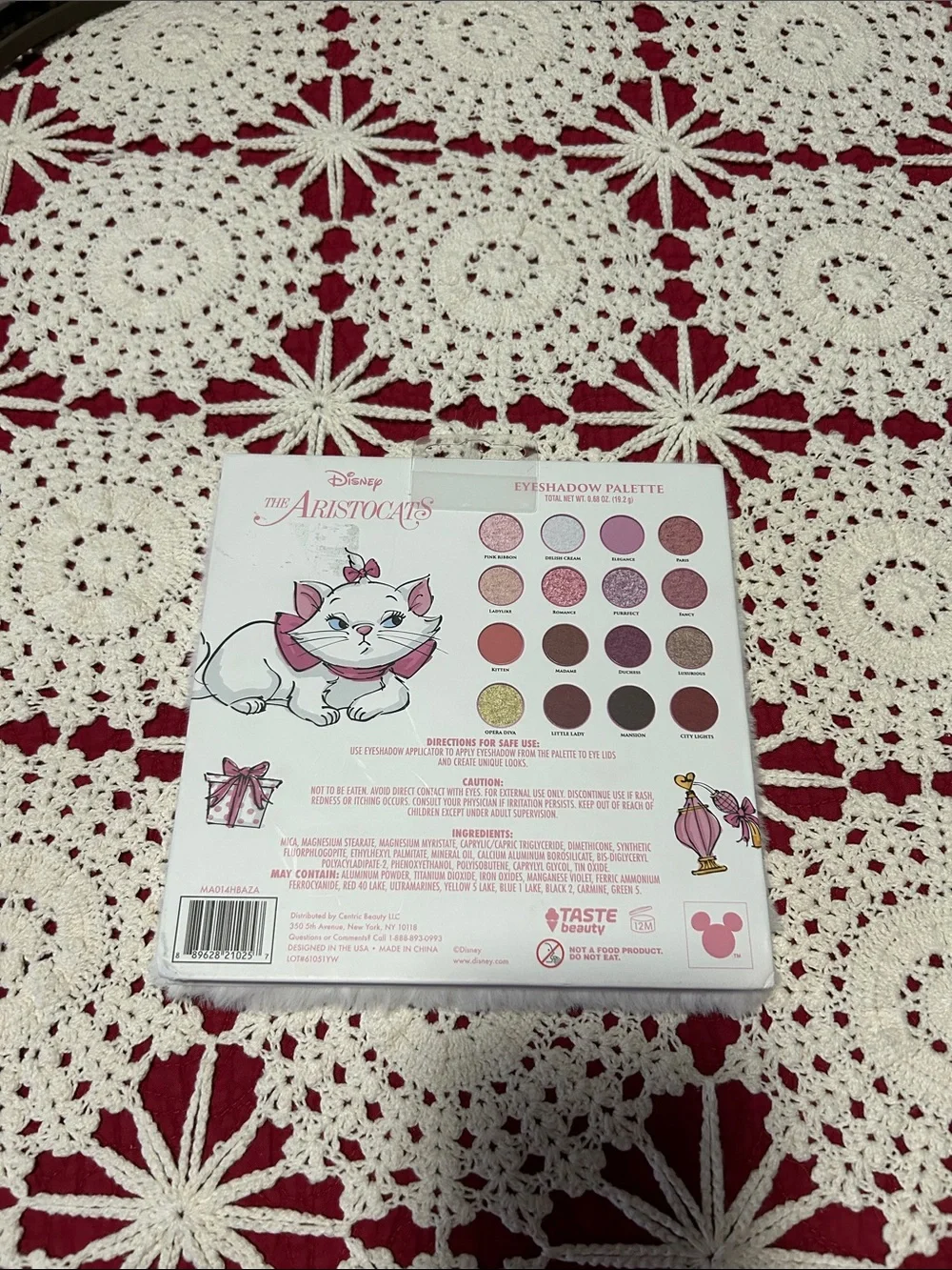 Disney White Plush Cat Pouch with Pink Bow eyeshadow palette new